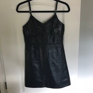 Black leather dress